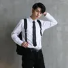 Men's Dress Shirts Large Size Business Casual Long Sleeved Shirt White Blue Black Smart Male Social For Plus 43 44 45 46 47 48