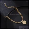 Chain Link Bracelets 26 Alphabet Golden Heart Woman Anklet Bracelet Fl Name Sandy Beach Fashion Foot Ring Female Jewelry Accessories Dhhmr