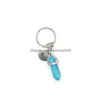 Ключевые кольца натуральные каменные цепочки Keyring Fashion Holder Boho Jewelry Car Care Chchain 8 Clorse Colors для мужчин Женщины бросают доставку DH42N