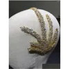 Hårklämmor Barrettes Brudtillbehör Sier Wedding Crown Golden Crystal pannband Princess Pageant Tiaras Prom Banquet Jewelry A0 DHAQP