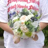 Flores decorativas Bridal Bridesmaid Artificial Silk Roses Simulação de flores segurando com fita cetim Mariage Bouquet Acessórios de casamento