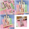 Żelowe długopisy 6pcs/set Kawaii Pen 0,5 Korean Cute Carbon Office School Student Japońskie artykuły papiernicze Materiał Escolar Drop dostarczenie dhvjw