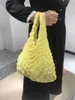 Primavera y verano Nueva flor de burbuja Bolsa de cilindro de mano Bolsa de burbuja elástica femenina Bolsa de Bento de mano de un hombro Bolsa de compras Mujer 230527