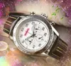 Premiumpris Digital nummer Dial Watches Stopwatch 42mm Quartz Chronograph Movement Men Lumious Wire Leather Belt Leisure Fashion All Crime Wristwatch Clock