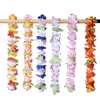 Decorative Flowers & Wreaths 36pcs Hawaiian Necklace Tropical Hawaii Cloth Flower Wreath Halloween Party Decor H88FDecorative