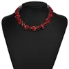 Цепочки Женские ожерелья для ожерелья для женского ожерелья для девочек Регулируемая подвеска с удлинительной цепью шеи ювелирные украшения красная
