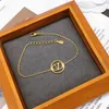 Neue Luxus-Designer-Halskette mit Buchstabe V, 18 Karat vergoldet, für Damen als Geschenk