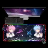 Rusts Anime re nul Rem Emilia RGB Gaming Accessories Mausepad Mouse Pad Gamer Desk Mat Muispad Keyboards Computer Maude Pad Play Mat