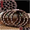 Perlé Brin Highgrade Bois D'agar Bouddha 8 9 Mm Perles Bracelets Pour Hommes Femmes Bouddhisme Bijoux À La Main Stretch Barils Bracelet En Bois Dhdn6