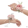 Fleurs décoratives mariage mariée demoiselle d'honneur poignet fleur Simulation soie perle Bracelet ornements divers