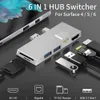 Stationer Docking Station Hub 4K Kompatibel USB 3.1 Gen 1 hårddiskdockningsstation hårddiskadapter för Surface Pro 4/5/6