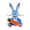 Outras festa festiva fornecem infláveis ​​de Páscoa Bunny com luzes LED Lights Spring Event Outdoor Yard Blow Up Decorations Drop Delivery Dhtea