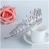 Hårklämmor Barrettes 3A Cubic Zircon Wedding Crown Luxury Pearl Bride Accessories for Women Party Jewelry HQ0324 Drop Delivery Hair Dhinj