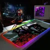 Rests Joker Gaming RGB stor muspadspelare Big Mouse Mat Computer Mouse Pad LED -bakgrundsbelyst belysning Desk Pad