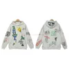 Designer Clothing Mens Sweatshirts Hoodies High Version Rhude Graffiti Handpainted Printed Hoodie Sweater for Men Women Street Oversize Toil