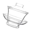 Servis uppsättningar 1 st te cup glas container klassisk transparent design skål ware