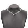 Ketens hart ketting vrouwen eenvoudige kettingen vrouw retro mode meisje hiphop feest choker keten sieraden zilveren kleur zinklegering collier