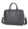 BROCKASES Herrväska Top Layer Cowhide Business Computer Bag Real One-Shulder A4 Portfölj