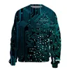 Men's Hoodies Circuit Board Graphic Mens Sweatshirts Long Sleeve Shirt Autumn And Winter Cotton Fleece Warm Design Jacket Coat