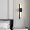 Lampade a parete moderne a LED Black Sconce Dispositivo di arredamento per la cucina per camera da letto Decorazione Luminaire Applique Sala da pranzo Set lampada interruttore lampada