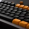 Accessories 150 Keys Keycaps Double Shot MSA Profile Keycap English Custom Yellow Black Bumblebee For Gaming Mechanical Keyboard 61/64/68