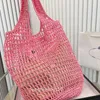 23SS Fashion Straw Hollow Totes Designer Womens Shopping Bags New Summer Raphia Tote Woven Beach Sac à bandoulière Sac à main Summer Seaside Vacation Article