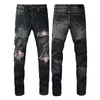 2023 Nuovi jeans di alta qualità pantaloni da moto strappati e strappati jeans da moto slim fit jeans firmati da uomo taglia 28-40 # 08