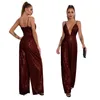 sequins one piece jumpsuit women spaghetti strap deep v neck club wear jumpsuits