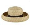 Wide Brim Hats VRIGINER Crimping Straw Beach For Women Men Caps Fashion Woven Fedora Sun Summer Holidaty Panama Boater Hat