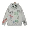 Vêtements de créateurs Sweats à capuche pour hommes Sweats à capuche Rhude Cartoon Graffiti Sweat à capuche peint à la main pour hommes Femmes Street High Street Hoodie Fashion Streetwear Pullover jacket J