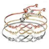 Chain Link Bracelets Fashion Pseras Bijoux Crystal Infinity Bracelet For Women Girls Lovely Jewelry Gift Charm Bangles Pseiras Sl398 Dhgmi