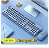 Combo's Oplaadbaar draadloos toetsenbord en muisset Bluetooth 2.4G DualMode Mute Girl Laptop Keyboard iPad Toetsenbord