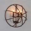 Vägglampa temar amerikansk stil klassisk ledning sconce candle inomhus loft belysning design industriella retro fixturer
