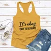 Damen-Tanktops, „It Is Okay To Not Be“, Damen-Tanktops aus Baumwolle mit lässigem Druck, Mental Awareness-Weste, Gesundheitsgeschenke