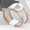 Braccialetti con ciondoli Amorcome Classico multistrato in pelle rosa per donna Bracciale avvolgente con motivo floreale in metallo rotondo Gioielli femminili