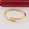 Love Gold Armband Nagelarmband Designer Armreifen für Damen Herren Edelstahllegierung Armband Pulsera Pulseras plattiert Gold Silber Rose Schmuck Diamantarmbänder