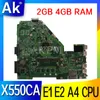 Motherboard X550CA Notebook Maineboard E1 E2 A4 CPU 2GB 4GB RAM voor ASUS X550CA X550CC Y581C X550CL R510C X550C Laptop Motherboard