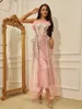 Women's New Pink Feather Decoration Sling Sequin Dress Female Summer Party Dresses 2022 Fashion