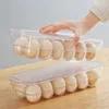 Förvaringsflaskor 12/14 rutnät Ägg Box Magasinbehållare Kök Kylskåp Egg Transparent Dispenser lufttätt färskt bevarande