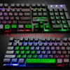 Combos russe clavier ensemble de jeu filaire anglais souris et clavier rainbow backlit gamger informatique étanche ru + en claviers
