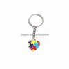 Portachiavi Cordini Creativo Puzzle Portachiavi Ciondolo Fai da te Metallo Lage Decorazione Portachiavi Regalo Jigsaw Portachiavi Drop Delivery Fashion Dh6Vk