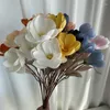 Fleurs décoratives 5 pièces 4 têtes Magnolia soie artificielle Lomh branche maison fête faux fond de mariage décoration orchidées florales