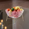 Schüsseln Obst Servierschüssel Kunststoff Salat klar mit Metallgestell dekorative Gerichte Küche Ac