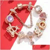 Beaded Strand European and American S Charm Rose Series Princess Crown Pendant Lady Armband Combination DIY Jewelry Drop Delivery BR DH27A