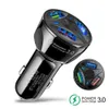 Nieuwe QC3.0 Auto Mobiele telefoonlader Drie USB -auto Fast Charge Car Charger 3.1A One Drag Three QC 3.0 Auto Acessories voor Xiaomi iPhone