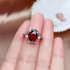 Cluster Rings Natural Garnet Ring Female S925 Sterling Silver Mozambique Pigeon Blood Ruby Temperament Japanese And Korean Simple