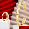 Bangle Godki Luxury Unique African Ring Set Set di gioielli per le donne Wedding Cubic Zircon Crystal Cz Dubai Bridal Drop Delivery Bracele Dhwdn