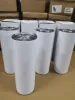 CA USA Warehouse Sublimation Tumblers أكواب فارغة 20 أوقية أبيض الفراغات مستقيمة على الفور مع القش والغطاء