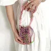 Mini-Handytasche, beliebte ausgehöhlte, aus Seil gewebte Damentasche, Nische, Strandurlaub, gewebte Umhängetasche, kontrastierende Quasten-Damentasche 230527