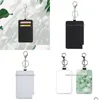 Party Favor Sublimation Badge Holder Blanks Avec Porte-clés Porte-clés En Cuir Pu Porte-cartes D'identité Bus Porte-clés Pendentifs Drop Delivery H Dh9Rb